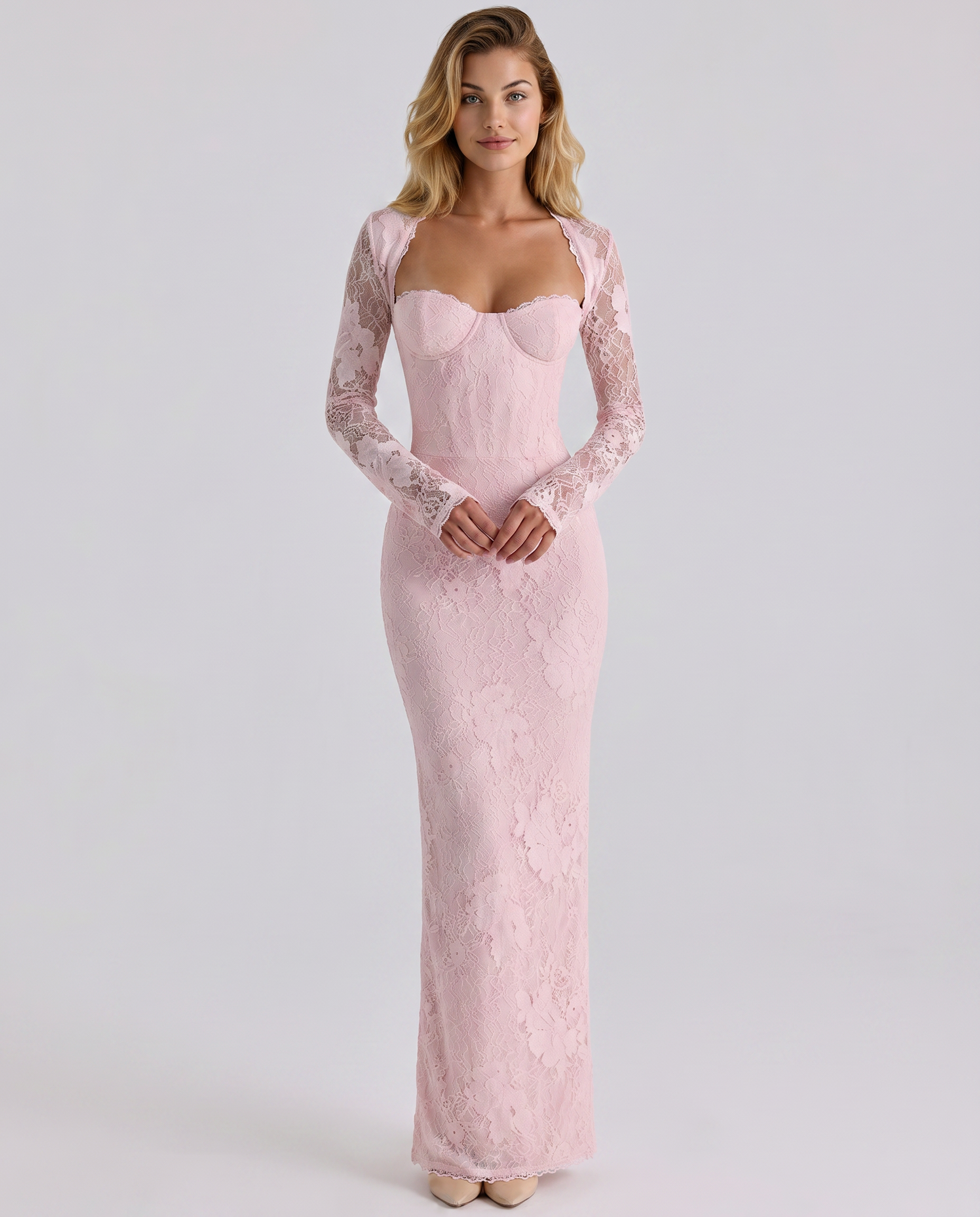 Noelle | Women's Fitted Long Sleeve Wedding Guest Dress