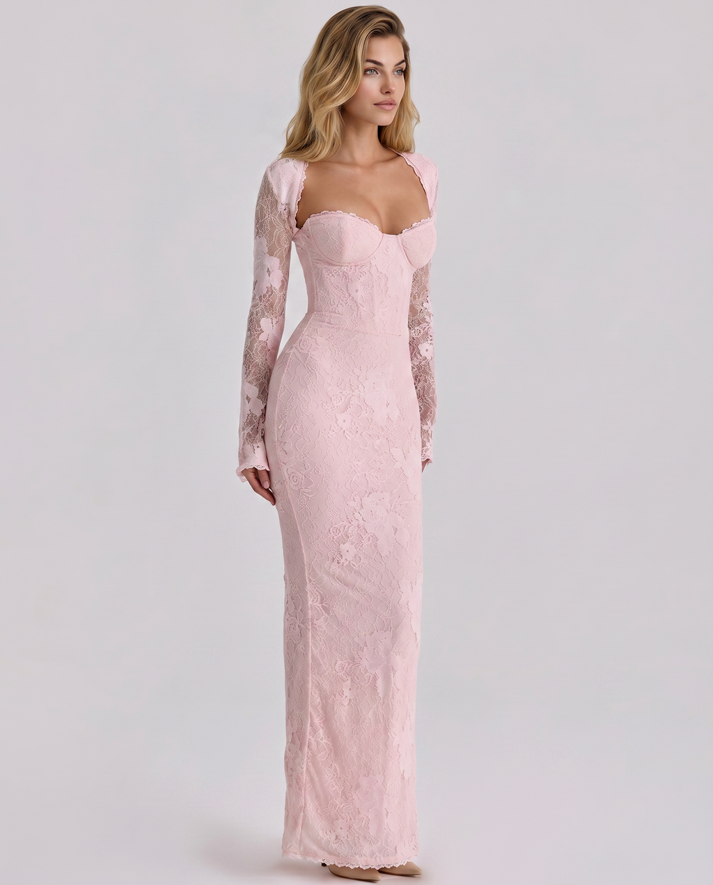 Noelle | Women's Fitted Long Sleeve Wedding Guest Dress