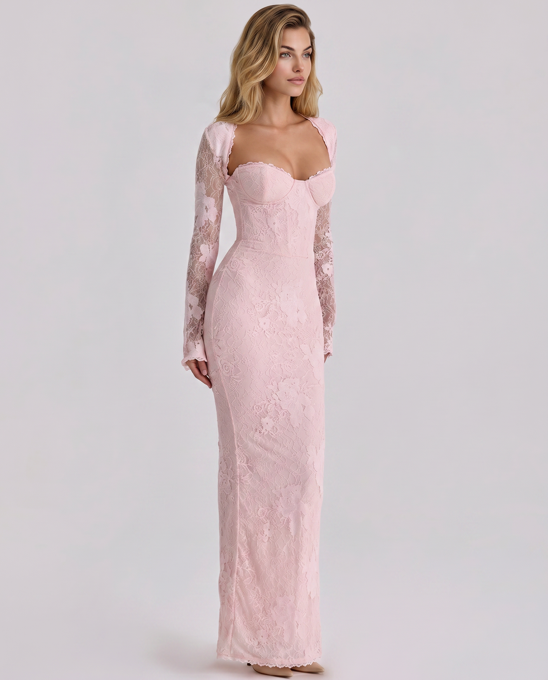 Noelle | Women's Fitted Long Sleeve Wedding Guest Dress