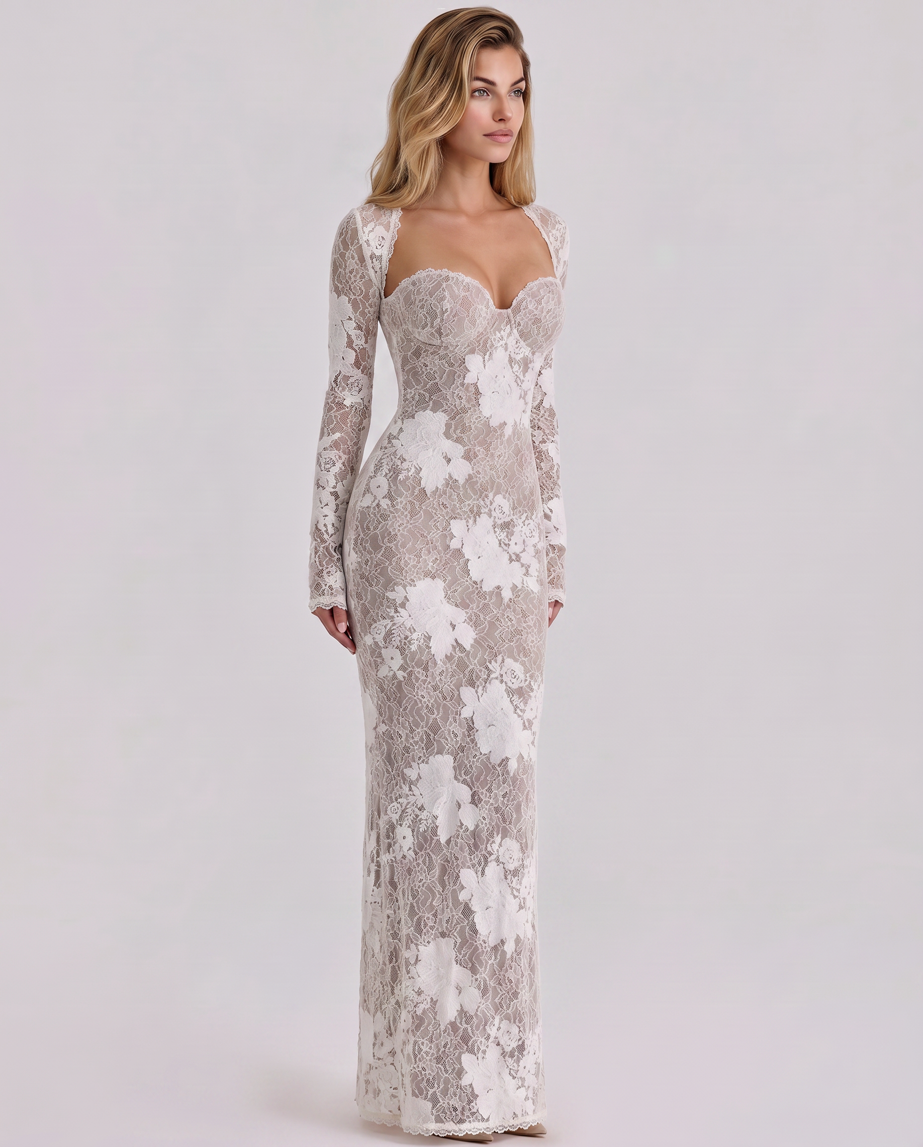 Noelle | Women's Fitted Long Sleeve Wedding Guest Dress