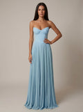 Norah | Women's Pleated Sweetheart Neck Sleeveless Maxi Dress