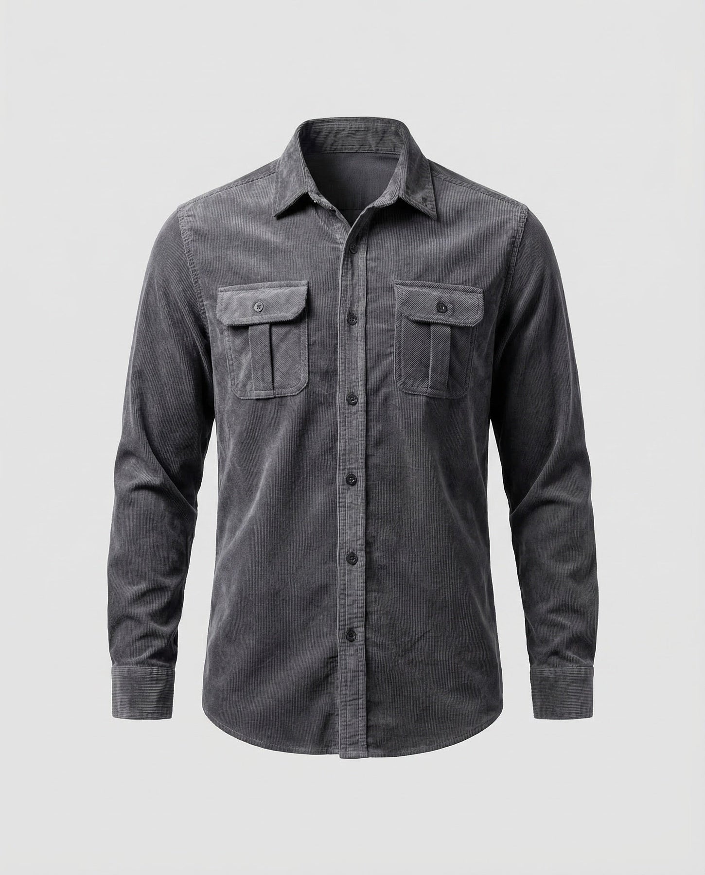 Norman | Men's Collared Long Sleeve Pocket Dress Shirt