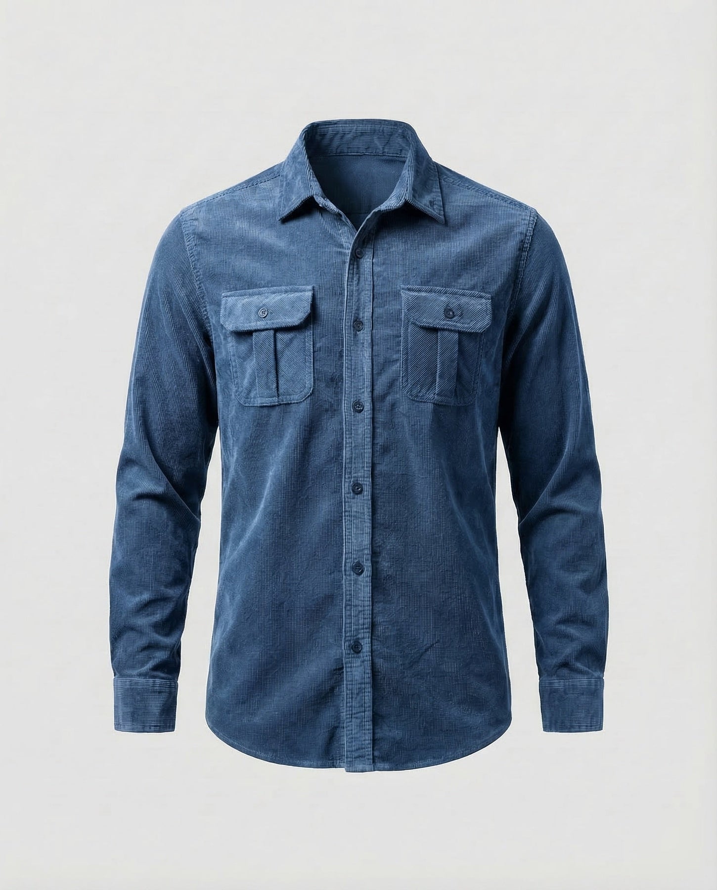 Norman | Men's Collared Long Sleeve Pocket Dress Shirt