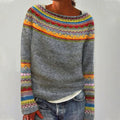 Nuala | Women’s Patterned Long Sleeve Round Neck Sweater