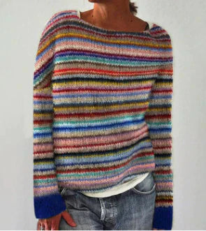 Nuala | Women’s Patterned Long Sleeve Round Neck Sweater