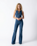 Octavia | Women's Full Length Sleeveless Denim Jumpsuit