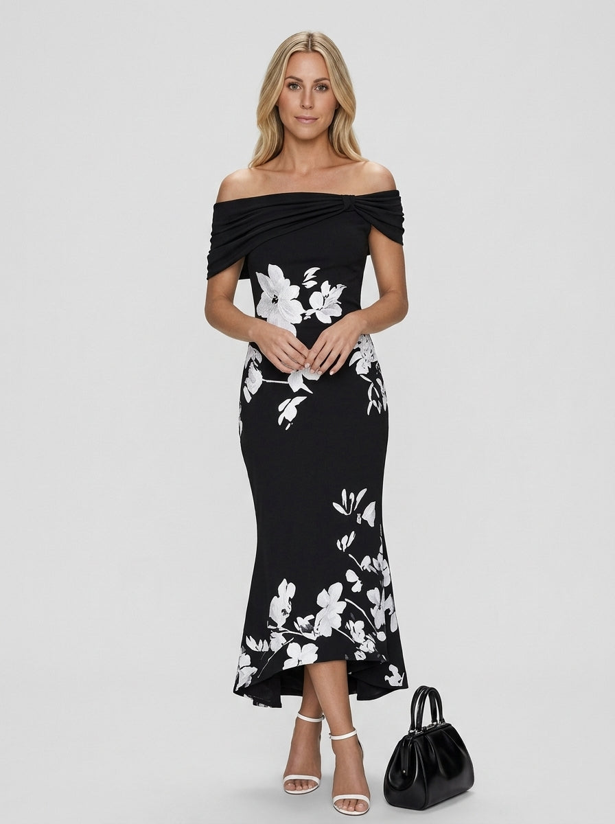 Olivia | Women’s Off Shoulder Floral Midi Dress