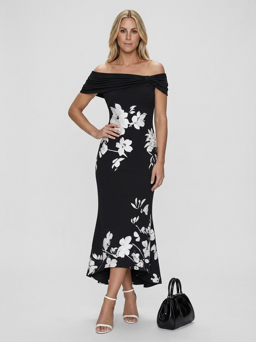 Olivia | Women’s Off Shoulder Floral Midi Dress