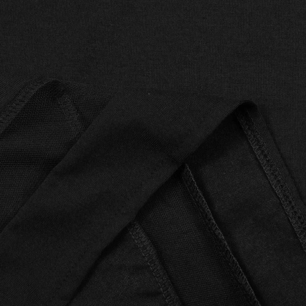 Olivia | Women’s Scalloped V Neck Black Short Sleeve Dress