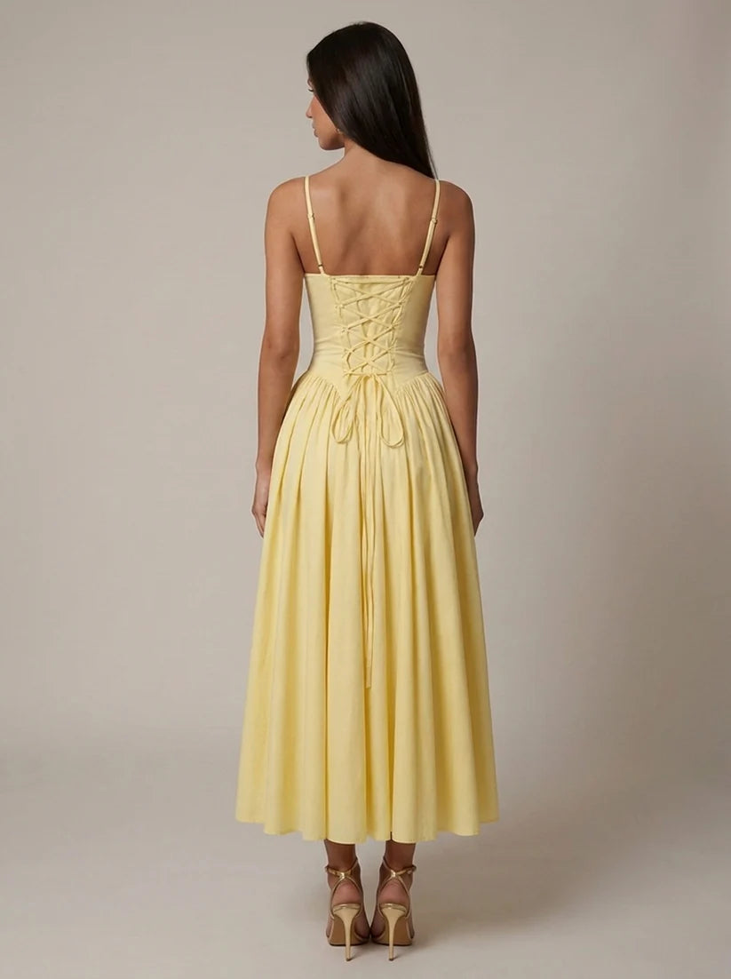 Olympia | Women's Sweetheart Neckline Sleeveless Flowy Maxi Dress