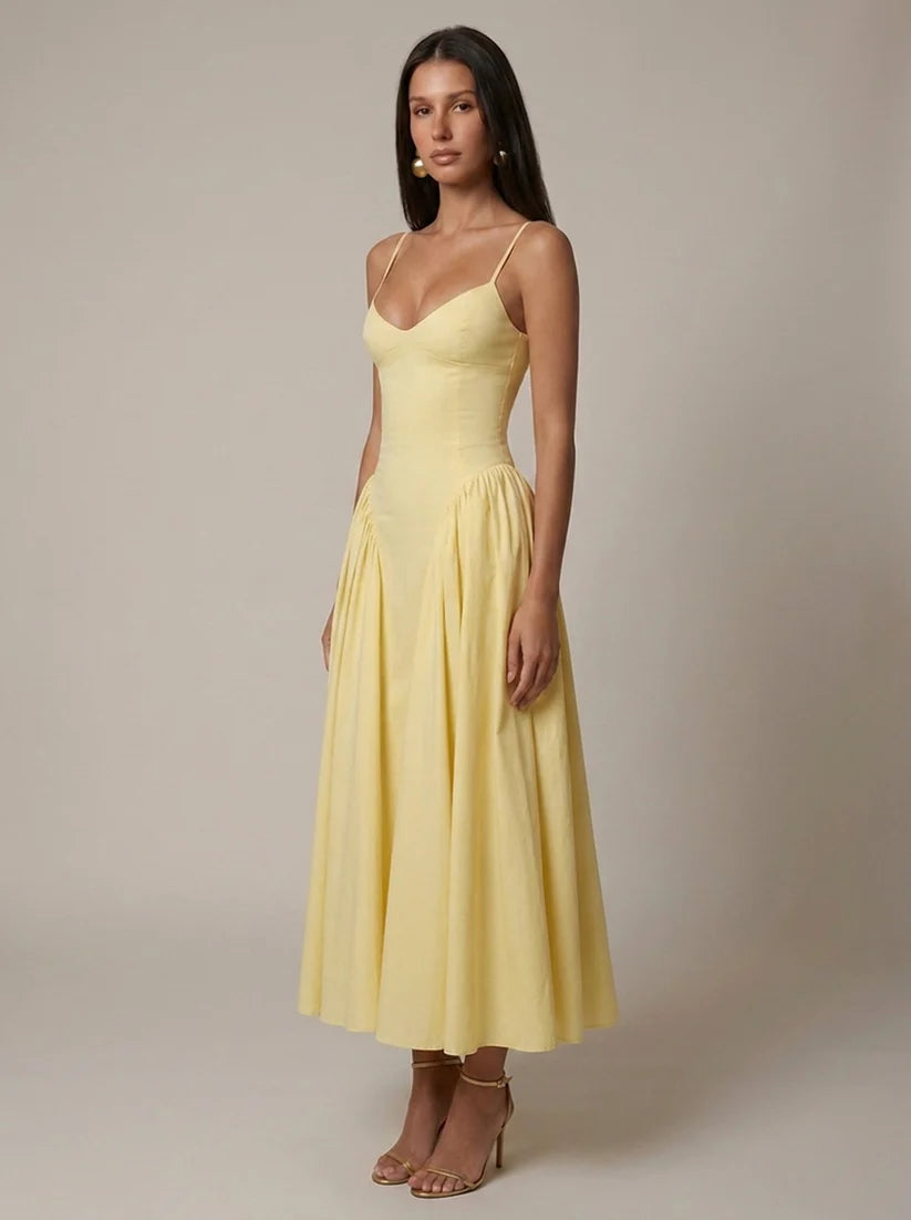 Olympia | Women's Sweetheart Neckline Sleeveless Flowy Maxi Dress