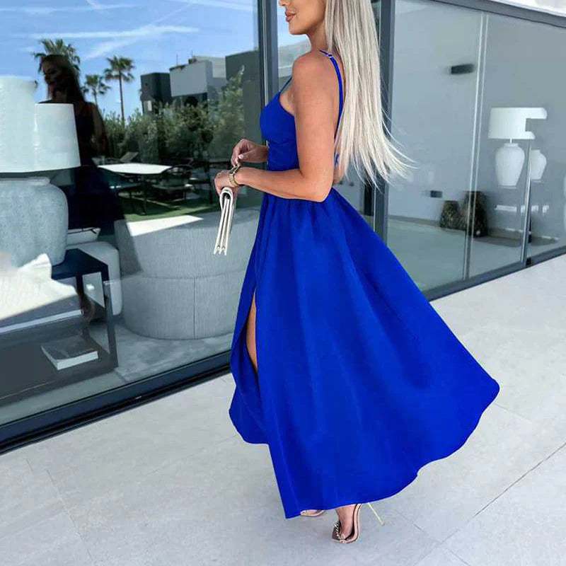 Oriana | Women's Sleeveless Cutout High Slit Flowy Midi Dress