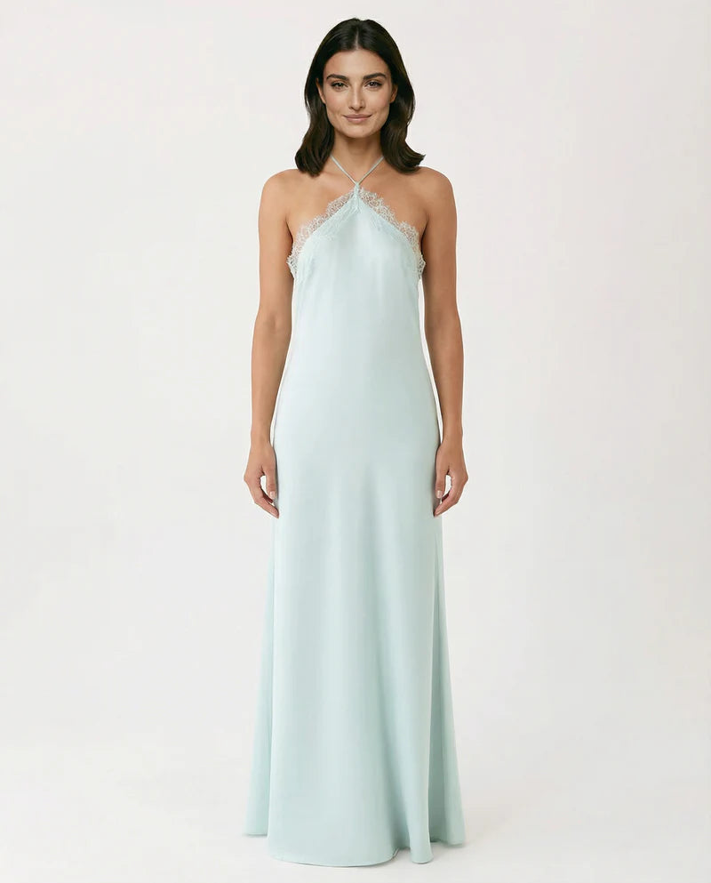 Orlanda | Women's Sleeveless Halter Neck Open Back Maxi Dress