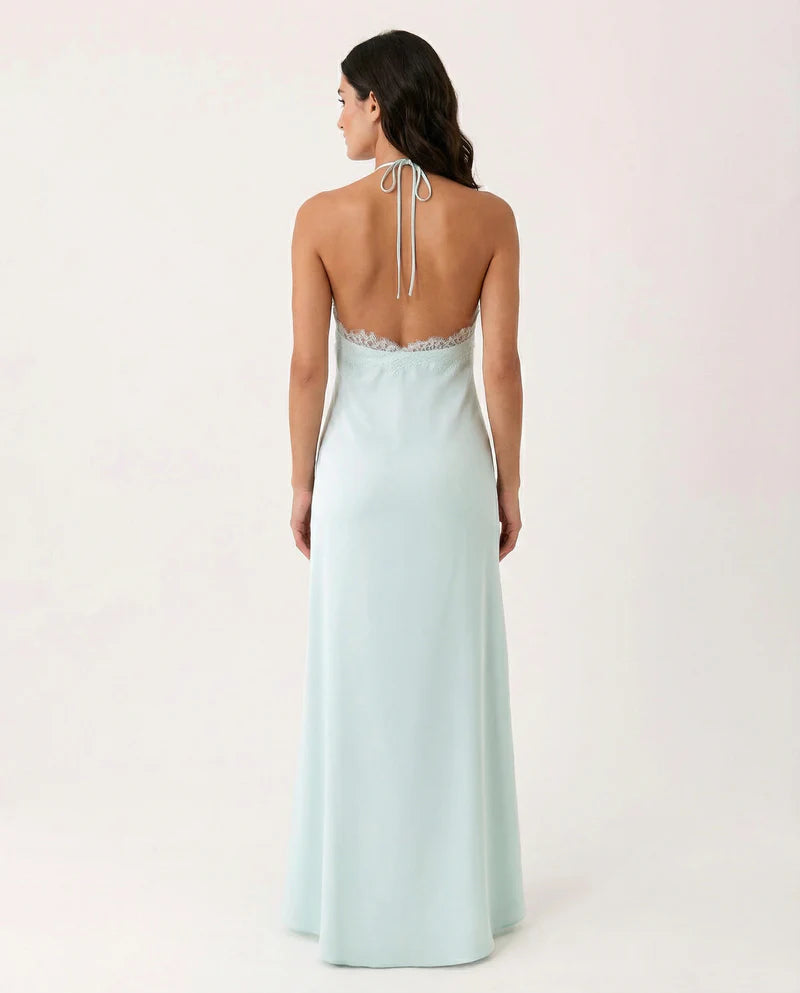 Orlanda | Women's Sleeveless Halter Neck Open Back Maxi Dress