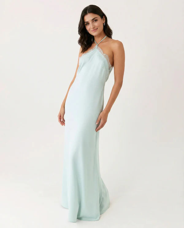 Orlanda | Women's Sleeveless Halter Neck Open Back Maxi Dress