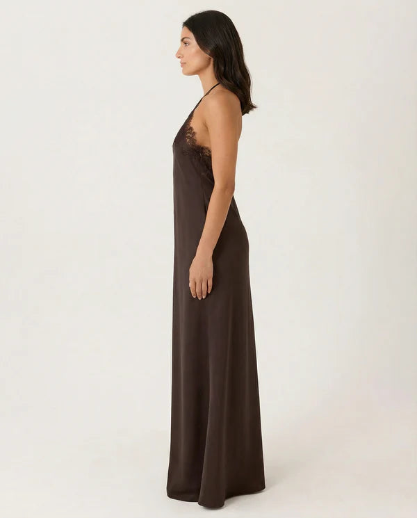 Orlanda | Women's Sleeveless Halter Neck Open Back Maxi Dress