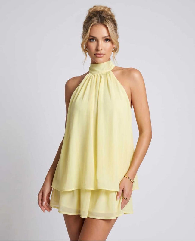 Patience | Women's Halter Neck Sleeveless Grad Party Dress