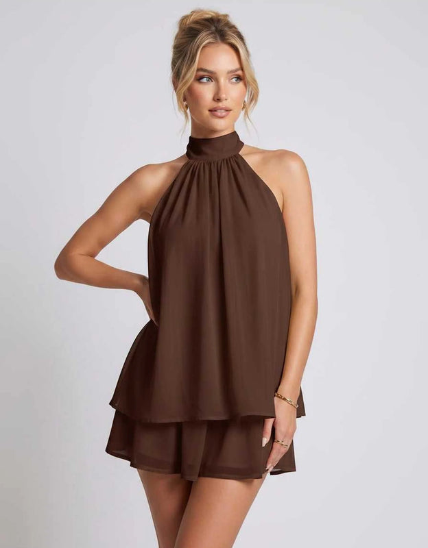Patience | Women's Halter Neck Sleeveless Grad Party Dress