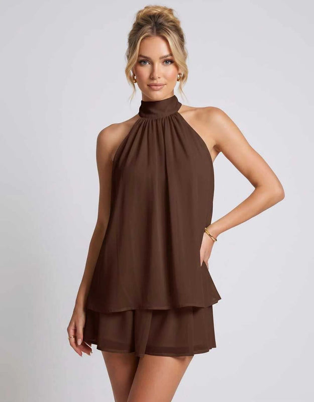 Patience | Women's Halter Neck Sleeveless Grad Party Dress