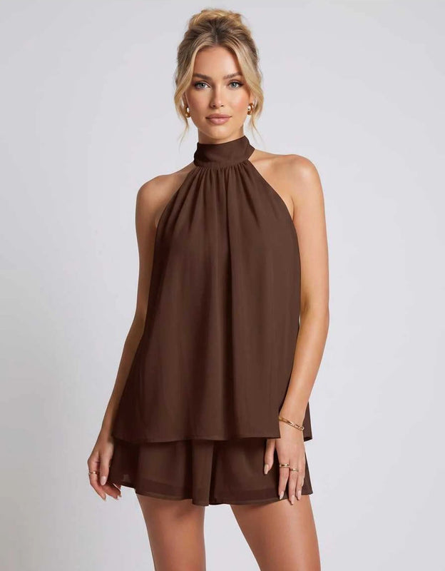 Patience | Women's Halter Neck Sleeveless Grad Party Dress