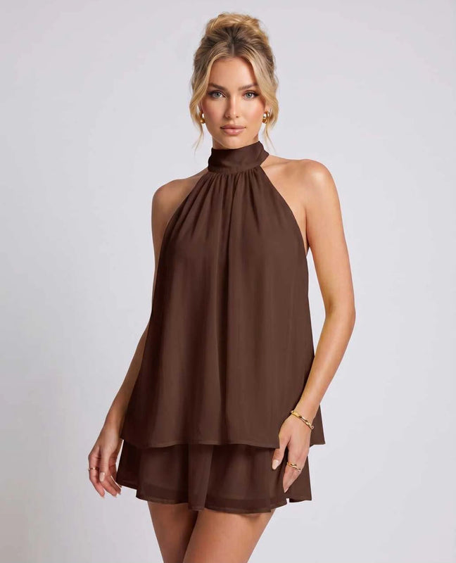 Patience | Women's Halter Neck Sleeveless Grad Party Dress