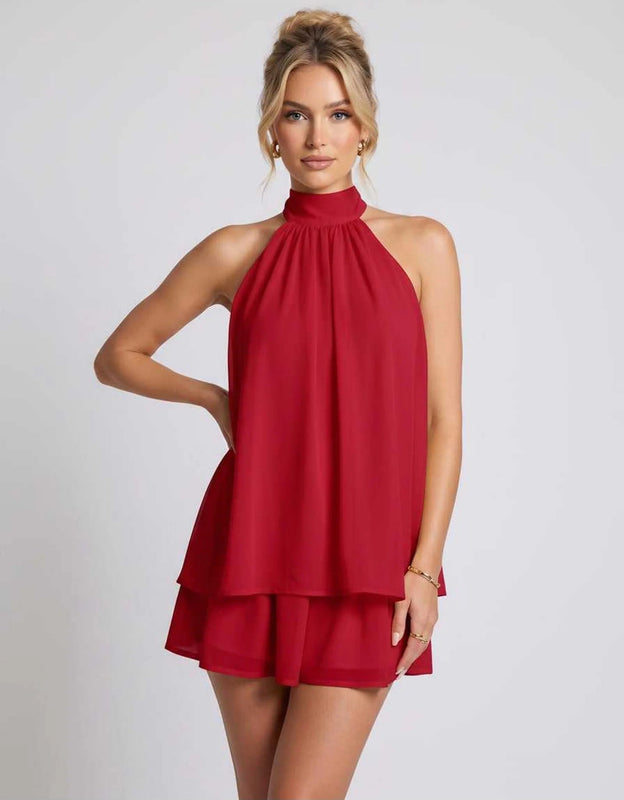 Patience | Women's Halter Neck Sleeveless Grad Party Dress