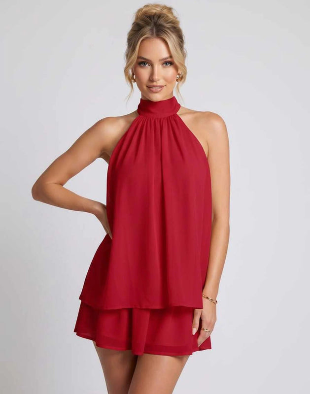 Patience | Women's Halter Neck Sleeveless Grad Party Dress