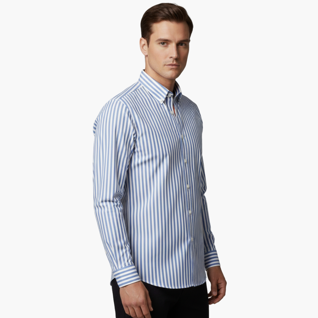 Paul | Men’s Vertical Stripe Button Down Long Sleeve Shirt
