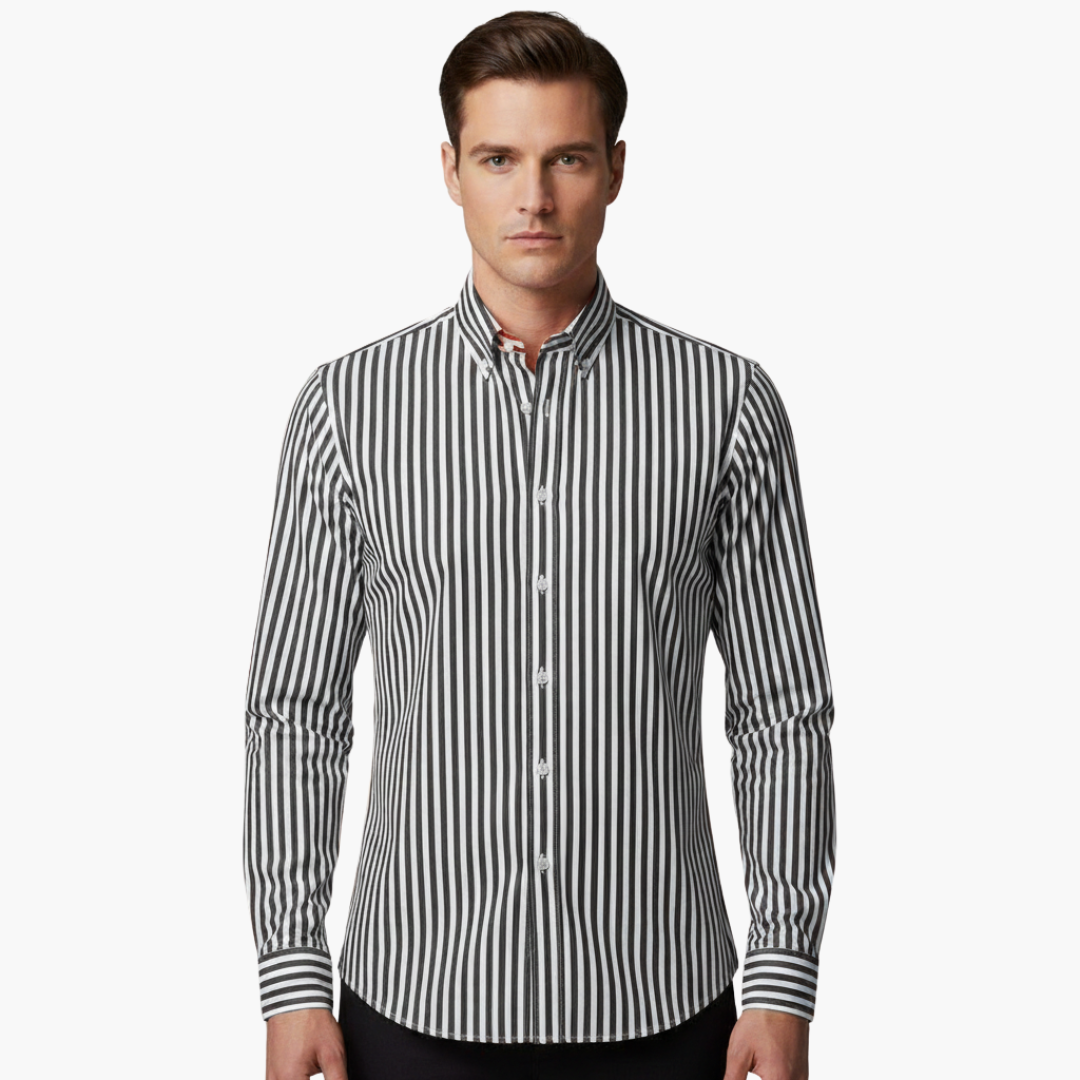 Paul | Men’s Vertical Stripe Button Down Long Sleeve Shirt