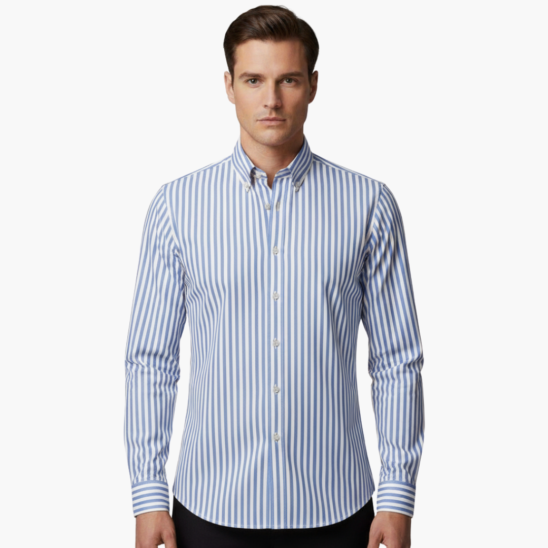 Paul | Men’s Vertical Stripe Button Down Long Sleeve Shirt
