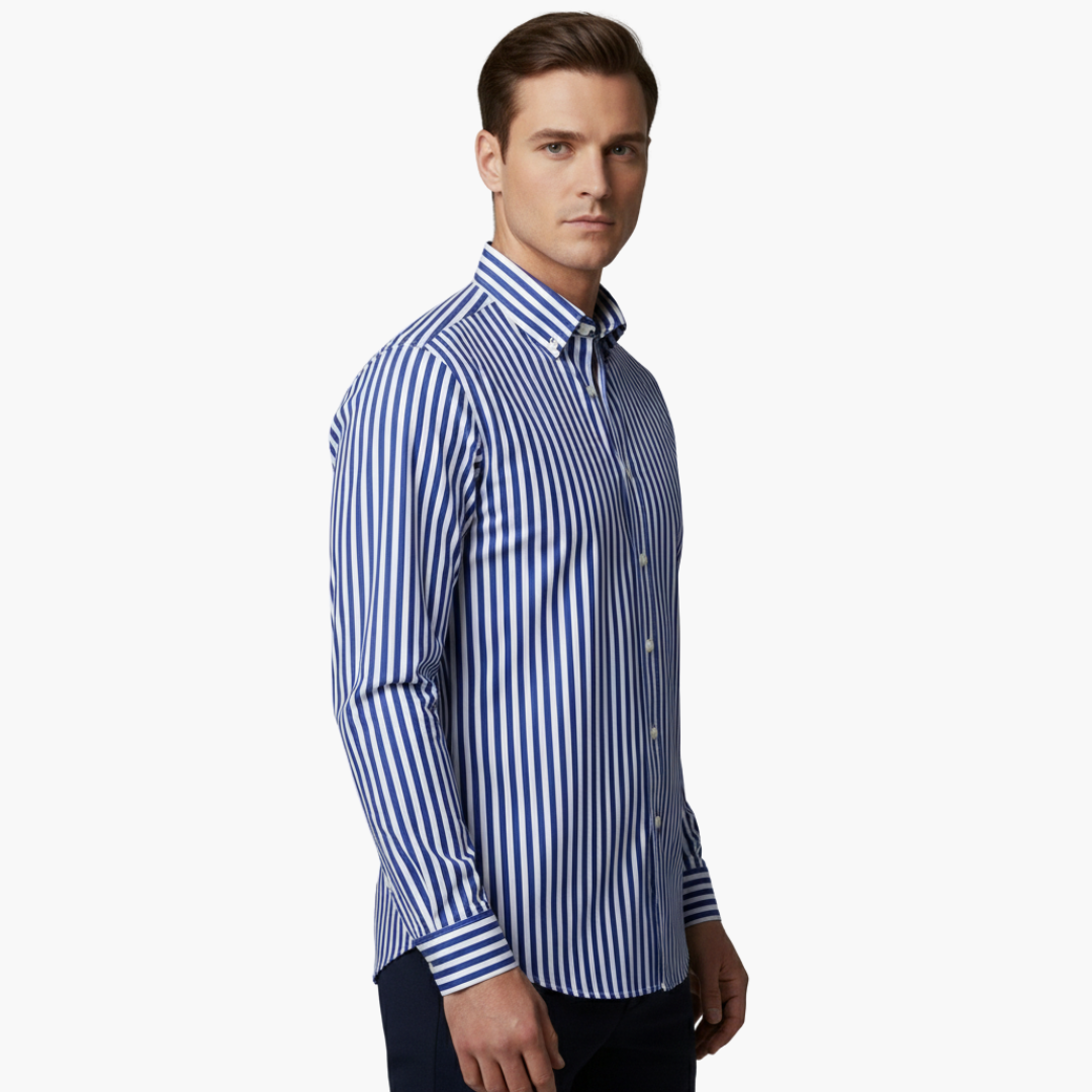 Paul | Men’s Vertical Stripe Button Down Long Sleeve Shirt