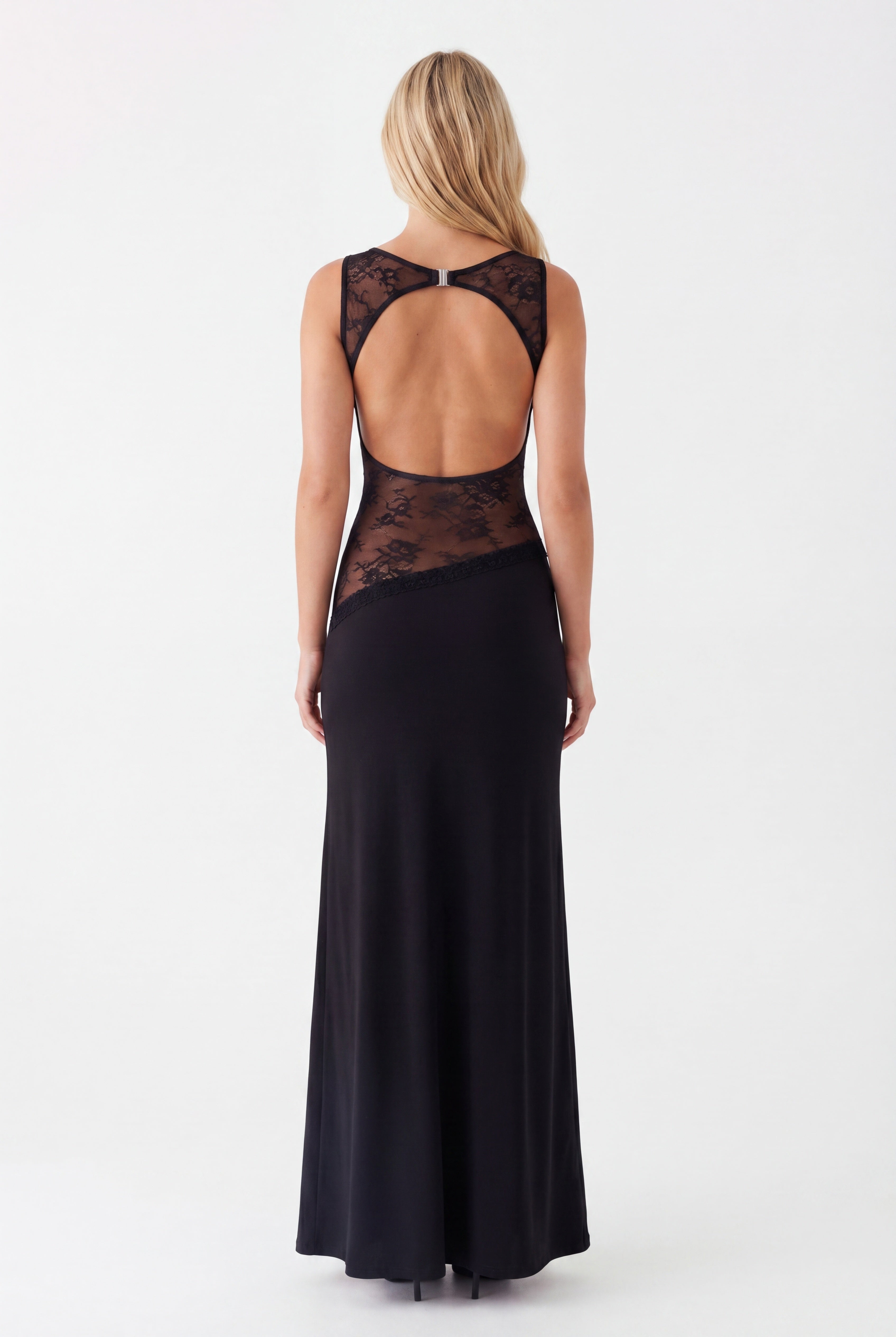 Pearl | Women's Fitted Sleeveless Boat Neck Maxi Dress