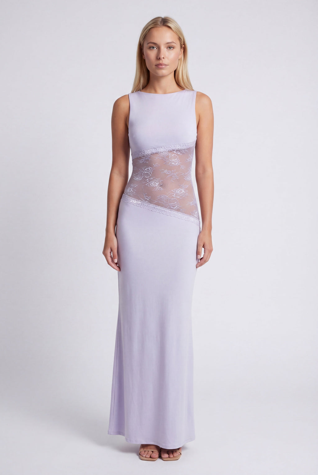 Pearl | Women's Fitted Sleeveless Boat Neck Maxi Dress