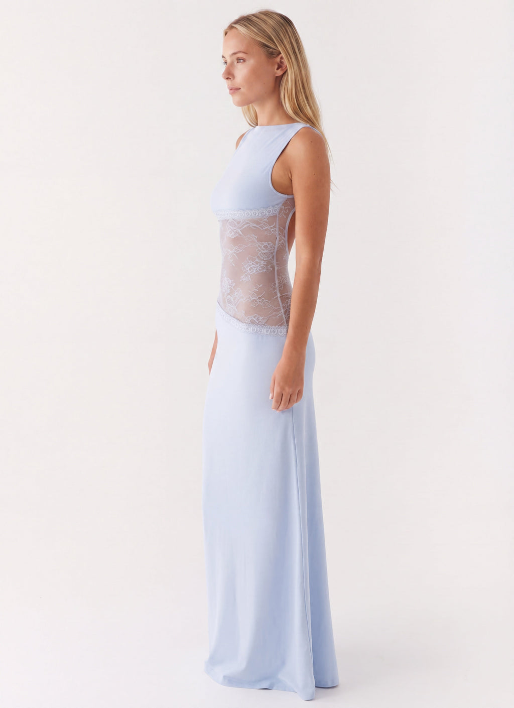 Pearl | Women's Fitted Sleeveless Boat Neck Maxi Dress