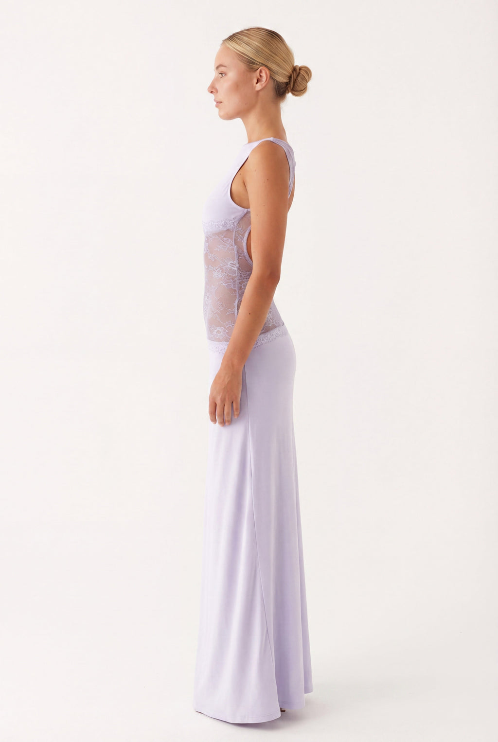 Pearl | Women's Fitted Sleeveless Boat Neck Maxi Dress