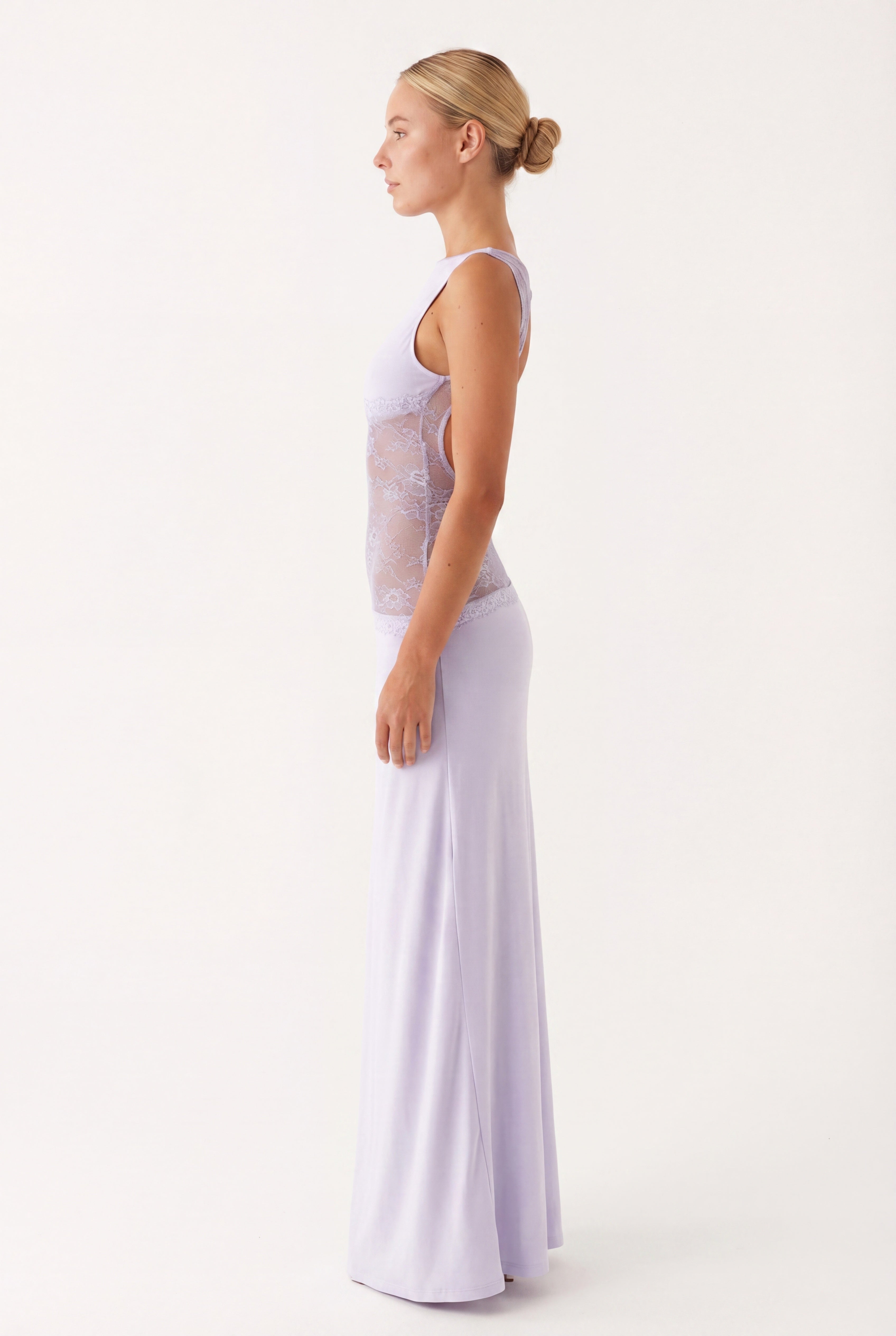 Pearl | Women's Fitted Sleeveless Boat Neck Maxi Dress