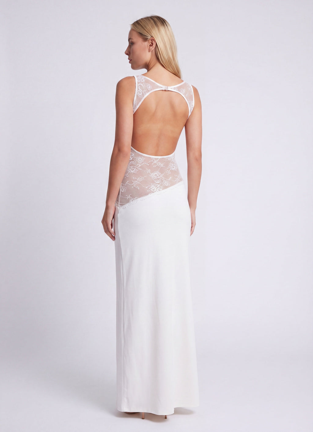 Pearl | Women's Fitted Sleeveless Boat Neck Maxi Dress