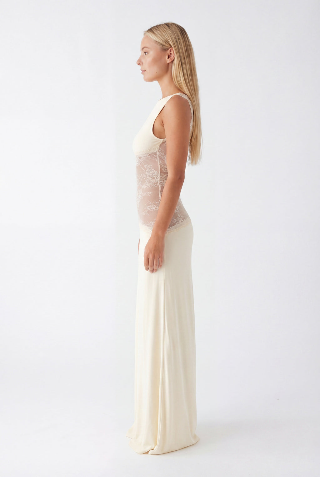 Pearl | Women's Fitted Sleeveless Boat Neck Maxi Dress