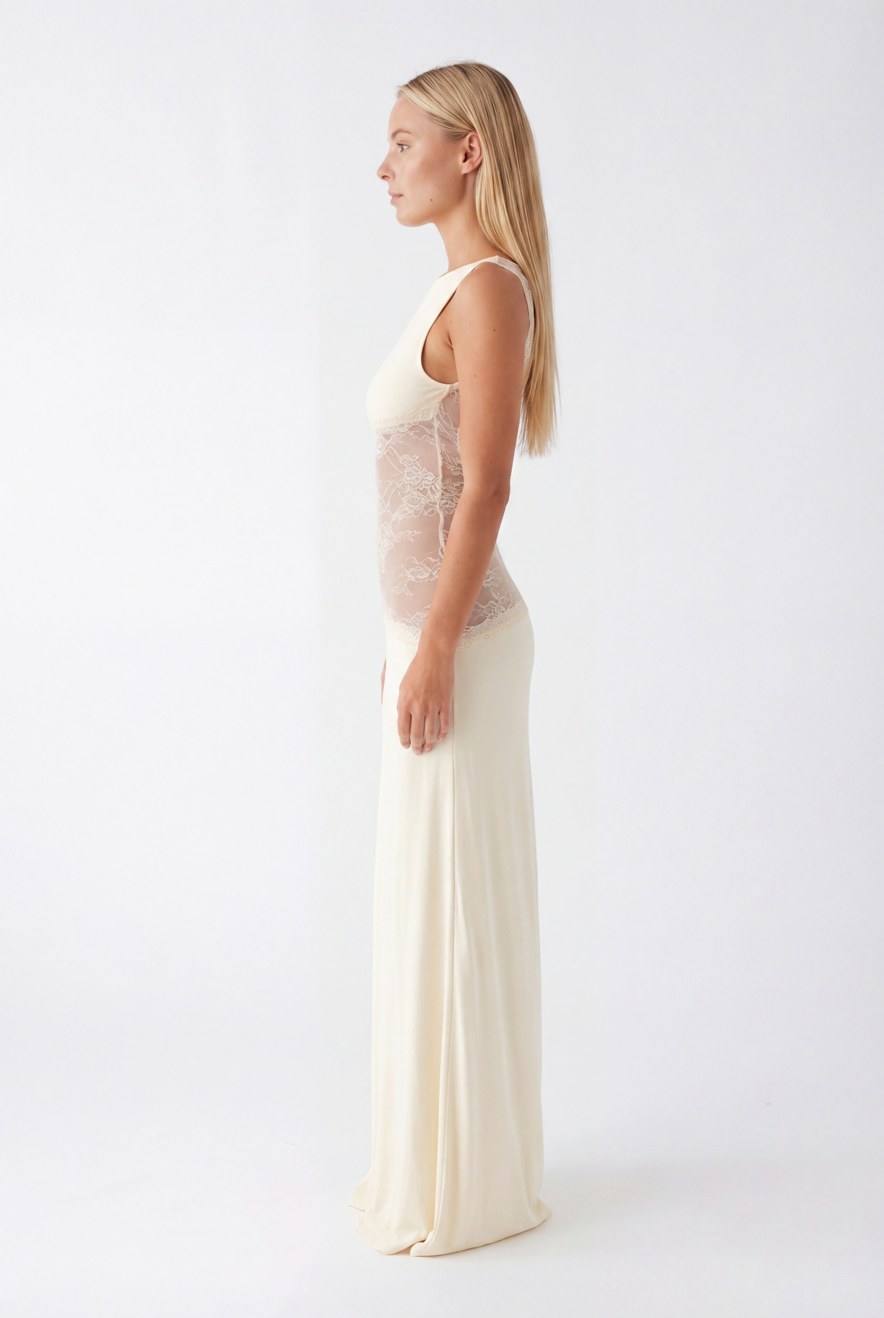 Pearl | Women's Fitted Sleeveless Boat Neck Maxi Dress