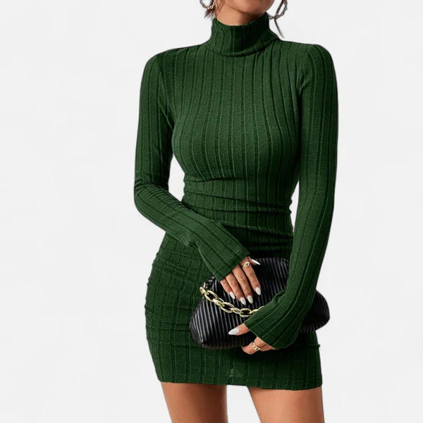 Penelope | Women’s Turtleneck Long Sleeve Summer Mini Dress