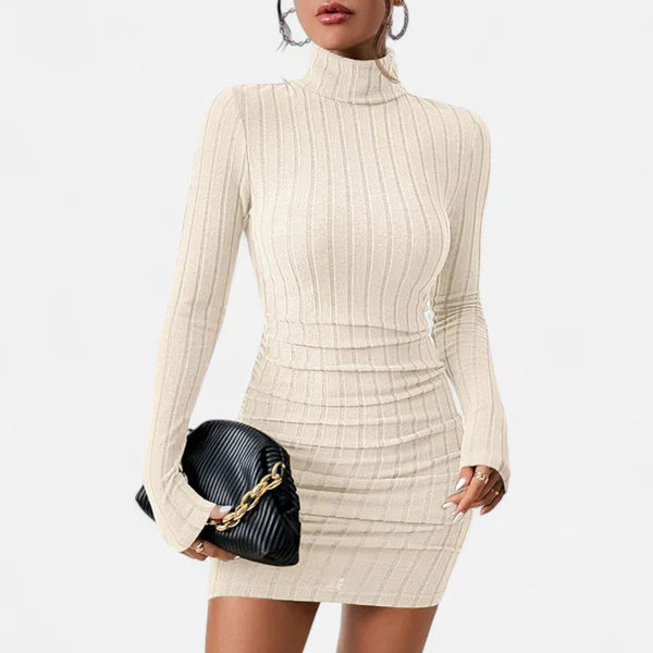 Penelope | Women’s Turtleneck Long Sleeve Summer Mini Dress