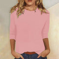 Peyton | Women's Crew Neck Three Quarter Sleeve Blouse