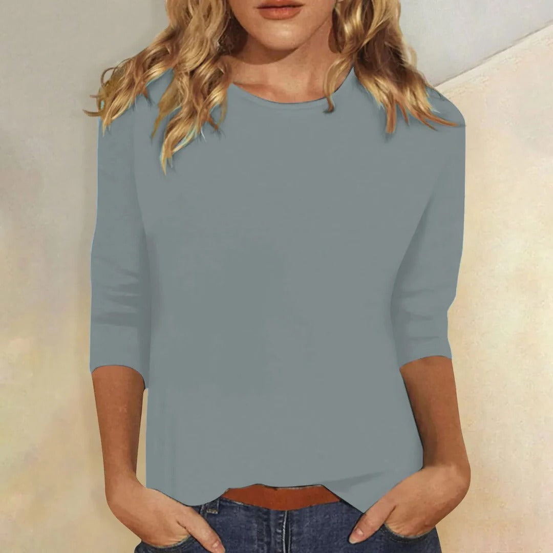 Peyton | Women's Crew Neck Three Quarter Sleeve Blouse