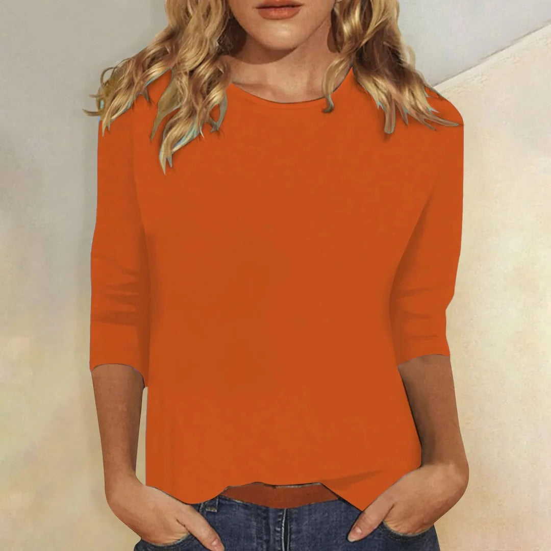 Peyton | Women's Crew Neck Three Quarter Sleeve Blouse