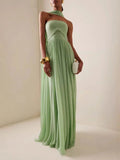 Philippa | Women's Pleated Strapless Flowy Wedding Guest Dress