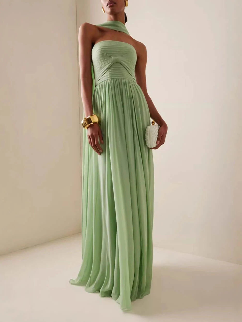 Philippa | Women's Pleated Strapless Flowy Wedding Guest Dress
