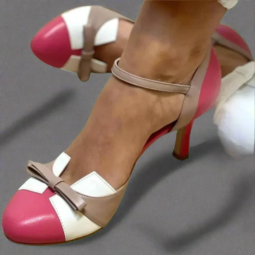 Phoebe | Women's Bow Detail Closed Toe Strappy Heels