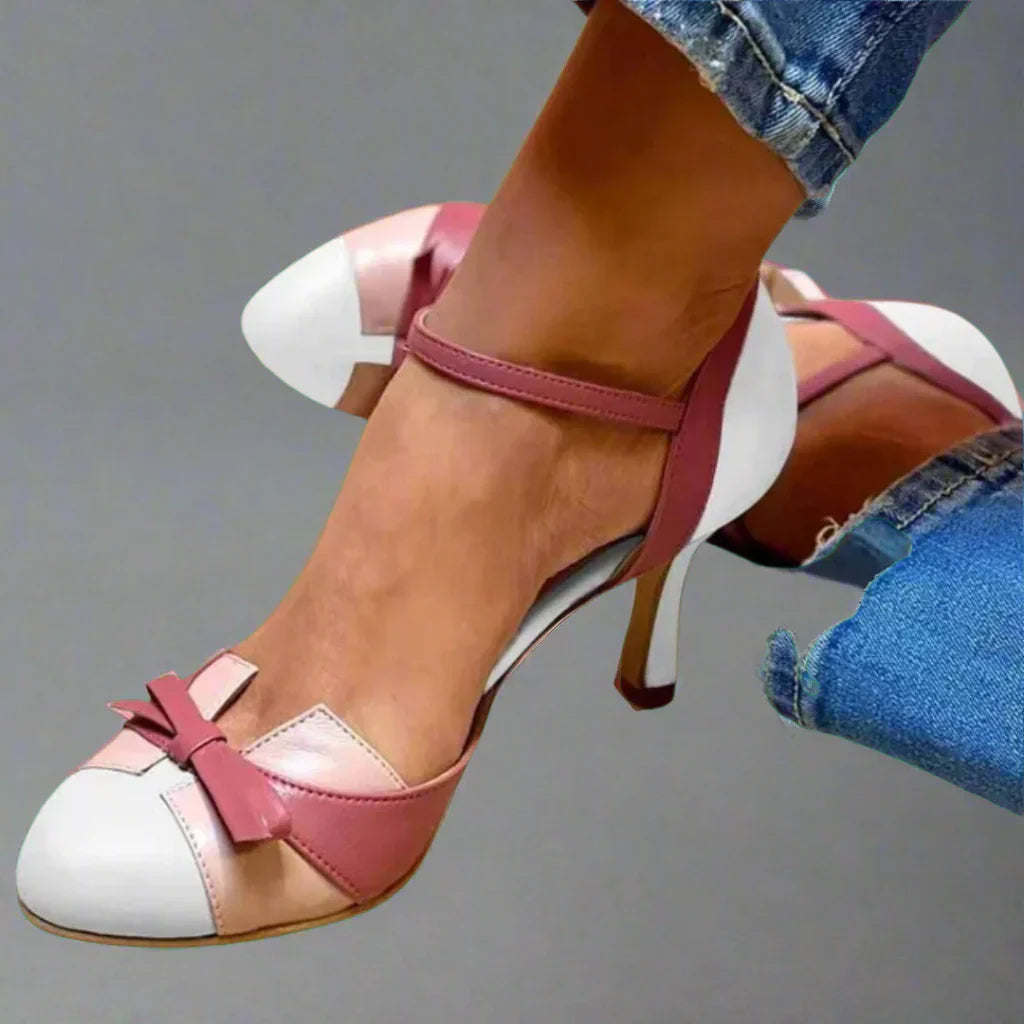Phoebe | Women's Bow Detail Closed Toe Strappy Heels