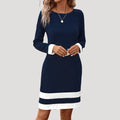 Phoebe | Women’s Long Sleeve Shift Midi Dress