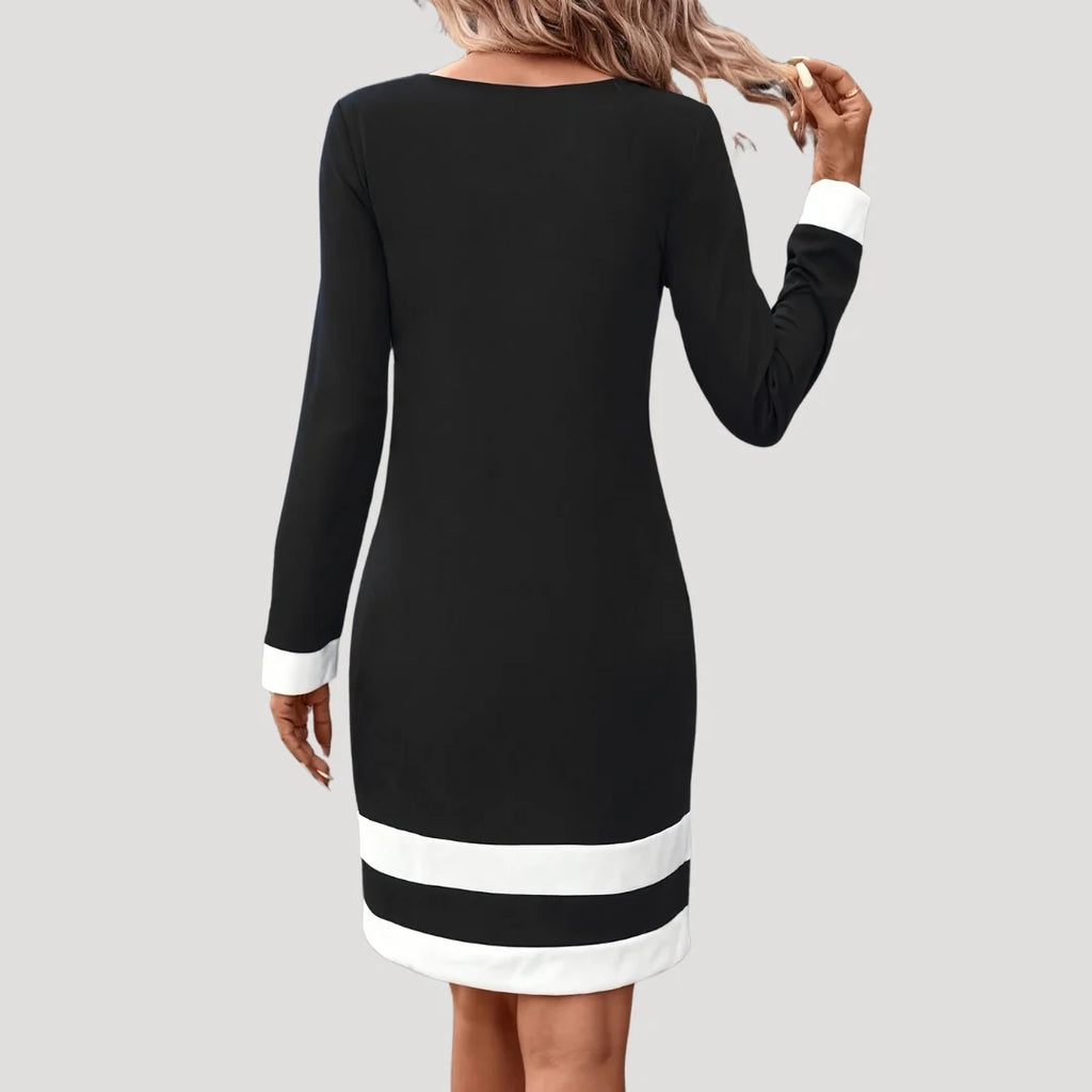 Phoebe | Women’s Long Sleeve Shift Midi Dress